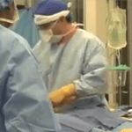 patient undergoing liposuction surgery